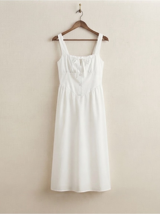 Derek Heart Dresses & Skirts - Derek Heart White Cotton Tie-Front Chemise Slip